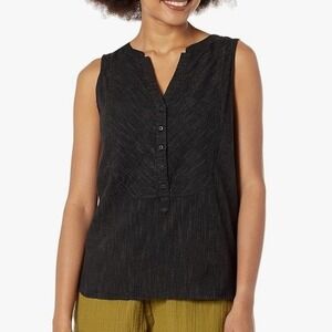 prAna Women's Katya Pinstripe Tank Top Black Large